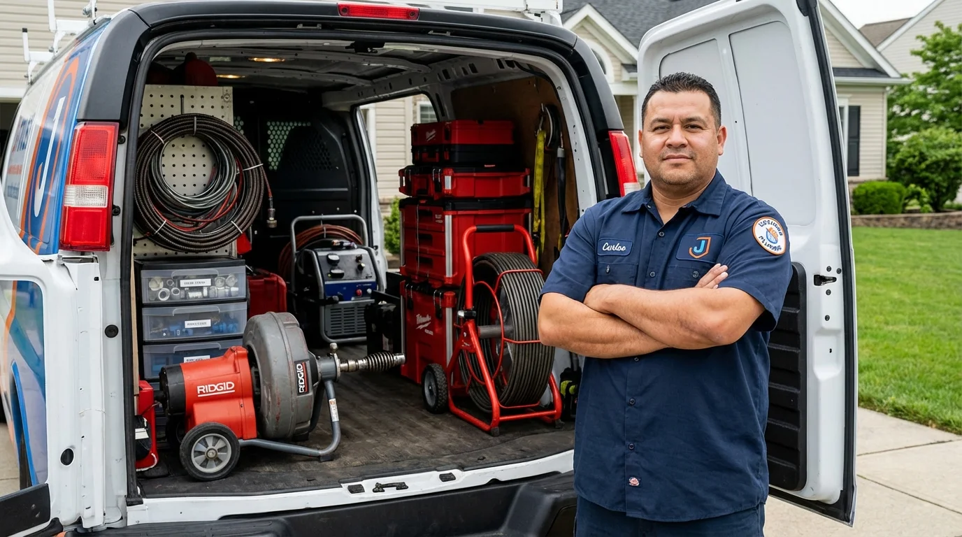 Professional drain cleaning equipment and Johns Plumbing LLC plumber in Brigantine