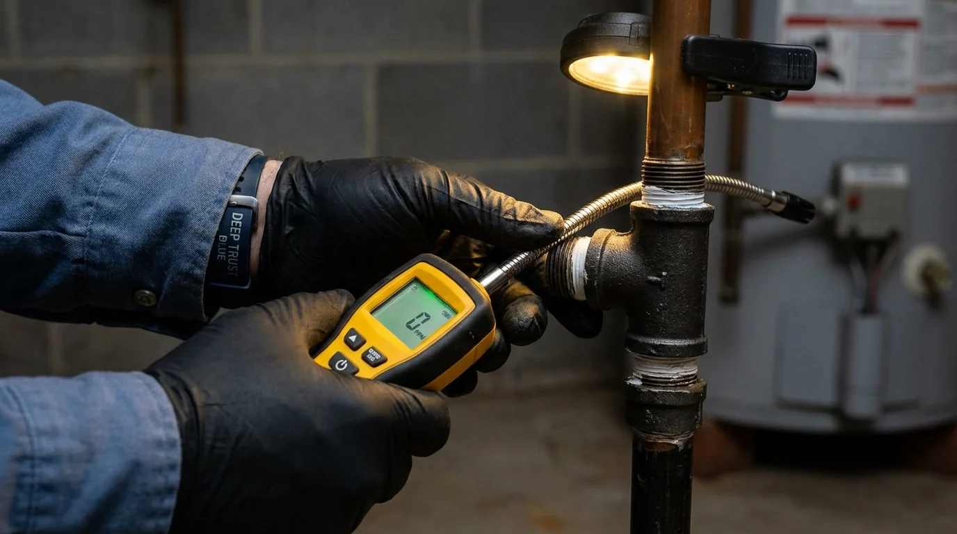 Gas leak detection with electronic sniffer by Johns Plumbing LLC in Brigantine